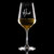Wholesale engraved Stolzle 16.5 oz. Revolution Wine Glass customized with Haak Wines logo on a black background