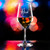 Wholesale engraved Stolzle 16.5 oz. Revolution Wine Glass customized with Haak Wines logo on a bokeh background