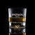 Wholesale engraved 10 oz. Venus Rocks Glass customized with Patron Tequilla logo on a black background