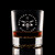 Wholesale engraved 10.5 oz. Nob Hill Rocks Glass customized with Western Reserve Distillers logo on a black background