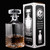 Wholesale engraved Carats Whiskey Decanter customized with Hard Truth logo on a black background