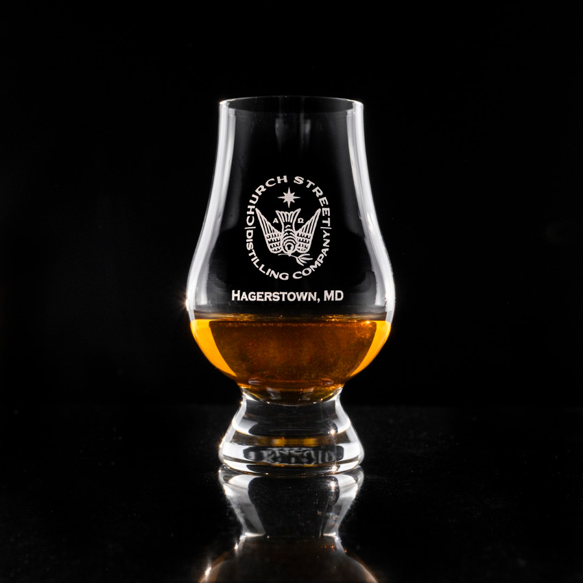 Wholesale Glencairn Whisky Glass Engraved  With Church Street Distilling Logo