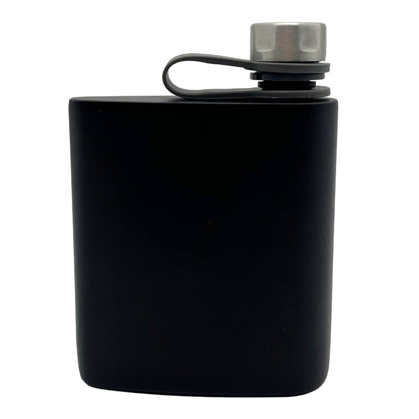 Wholesale 6 oz. Wingman Flask black engraved with your logo