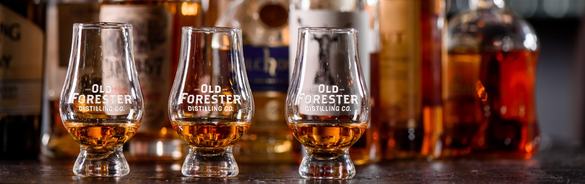 
                wholesale engraved glencairn glasses engraved with old forester logo