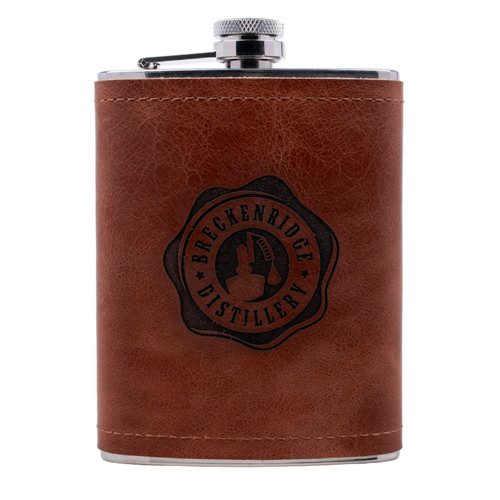 8 oz. Rustic Cognac Leather Flask, 20/case - DISTILLERY PRODUCTS