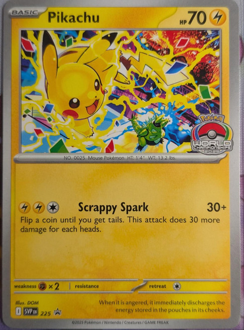 Pikachu - SVP225 (Promo - Stamped - World Championship 2025) Pikachu - SVP225 (Promo - Stamped - World Championship 2025)