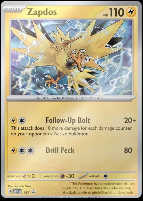 Zapdos - SVP157 (Promo - Cosmos Holo) Zapdos - SVP157 (Promo - Cosmos Holo)