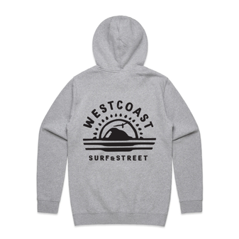 West Coast Surf & Street Mens Stencil Hood - Grey Marle