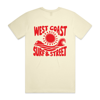 West Coast Surf x Taylamade Creative Muriwai Mens Staple - Butter/Red