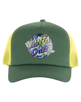 Santa Cruz Winkowski Dope Planet 2 Dot Trucker Cap - Dark Green OSFM