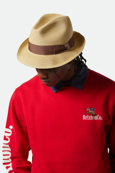 Brixton Horton CB Packable Fedora - Dark Tan/Light Brown
