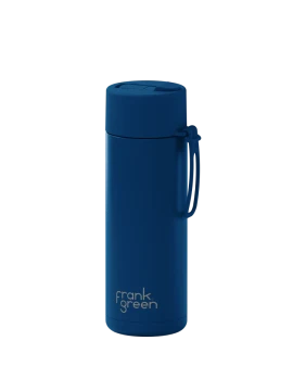 Frank Green 20oz SS Ceramic Reusable Bottle Deep Ocean with Flip Straw lid