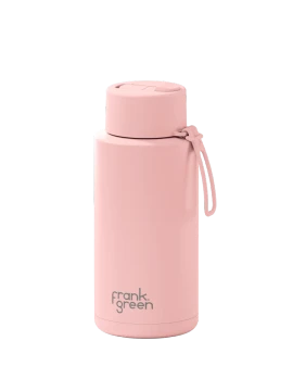 Frank Green 34oz SS Ceramic Reusable Bottle Blushed with Flip Straw Lid