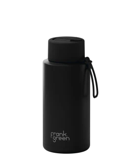 Frank Green 34oz  SS Ceramic Reusable Bottle Midnight with Flip Straw Lid