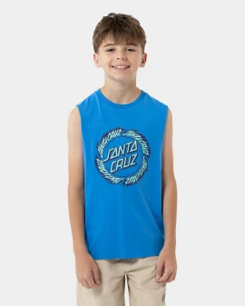 Santa Cruz Flame Ringed Dot Front Muscle - Blue