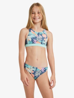Roxy Girls 8 - 16 Active Floral RG Crop Top Set - Vintage Indigo Tropical Advent