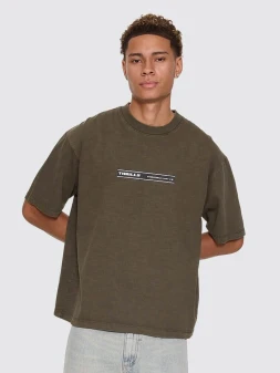 Thrills Paradise Built Oversize Crop Tee - Olive Knight