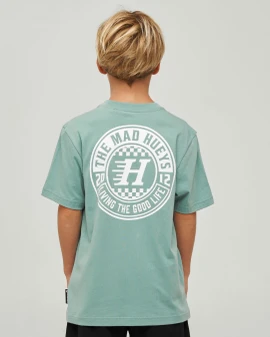 The Mad Hueys Checker Hueys Youth SS Tee - Seafoam