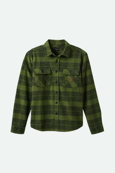 Brixton Bowery Heavy Weight Flannel - Cypress Green/Black