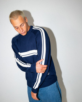 Rusty White Lines 2.0 Knitted Crew