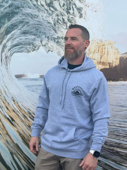 West Coast Surf & Street Mens Stencil Hood - Grey Marle