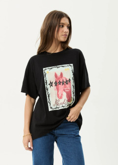 Afends Horsegirl Hemp Oversized Tee - Black
