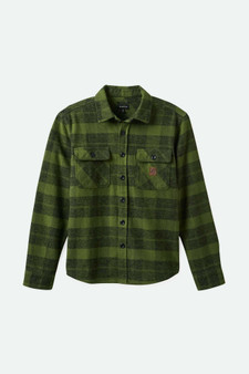 Brixton Bowery Heavy Weight Flannel - Cypress Green/Black