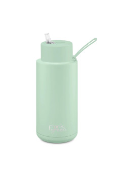 Frank Green 34oz SS Ceramic Reusable Bottle Mint Gelato with Straw Lid