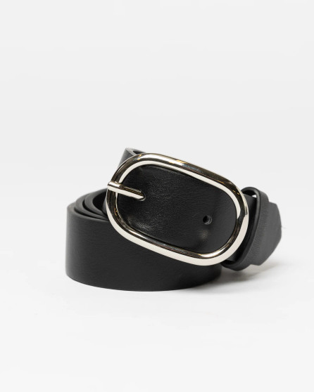 Rusty Boh Vegan Leather Oval Buckle Belt