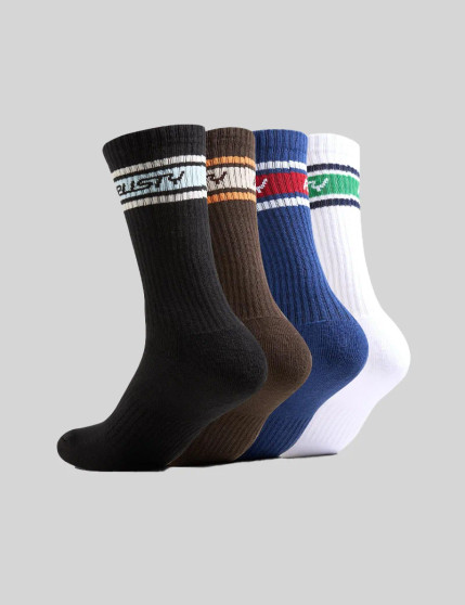 Rusty Pit Crew Mid Calf 4 Sock Pack - Multi 2