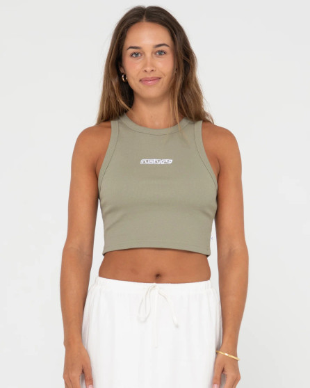 Rusty Contrast Racer Tank - Faded Pistachio