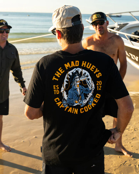 The Mad Hueys Captain Cooked Jaws SS Tee - Black