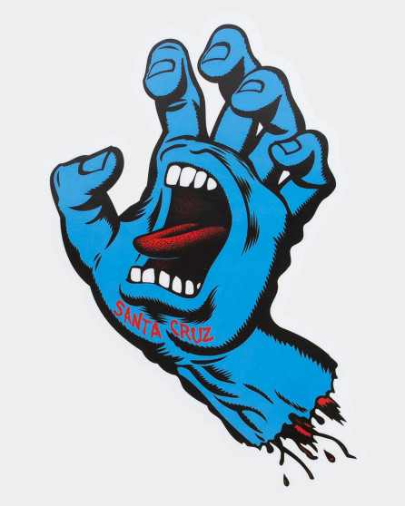 Santa Cruz Screaming Hand Large Matte Sticker - Blue