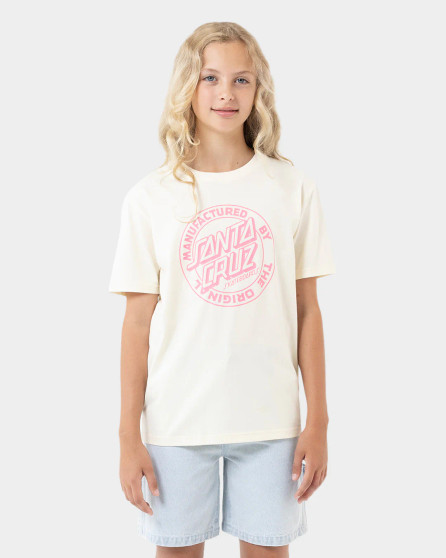 Santa Cruz Girls MFG Dot Front Tee - Cream