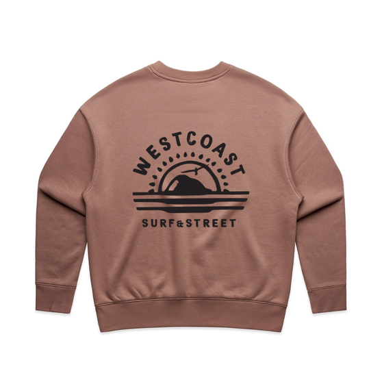 West Coast Surf & Street Womans Relax Crew - Hazy Pink