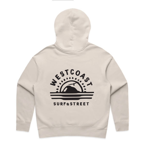 West Coast Surf & Street Womans Relaxed Hoodie - Bone