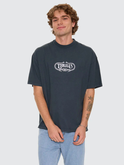 Thrills Double Time Oversize Box Tee - Petrol