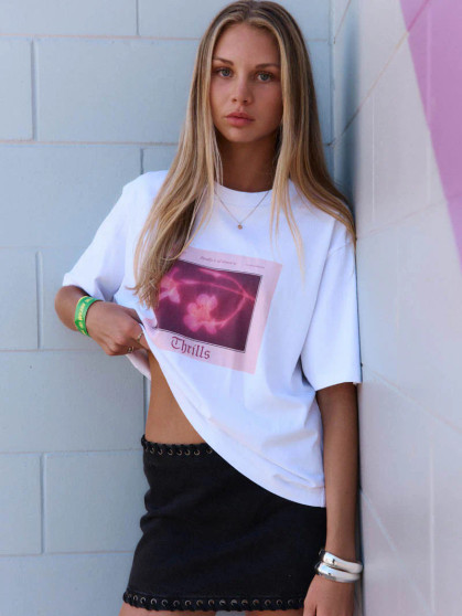Thrills Nightbloom Square Tee - White