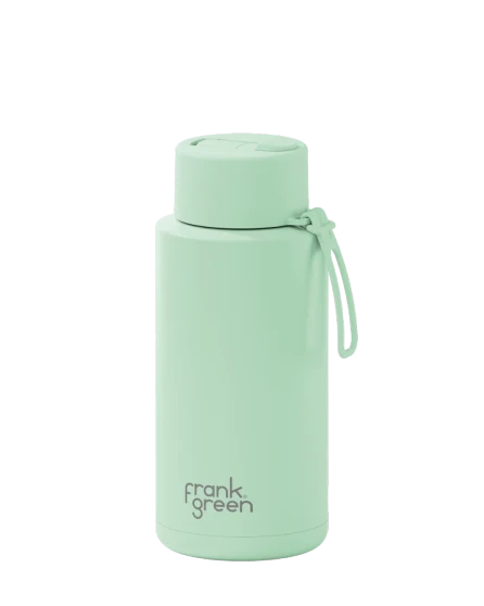 Frank Green 34oz SS Ceramic Reusable Bottle Mint Gelato with Flip Straw Lid