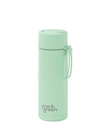 Frank Green 20oz SS Ceramic Reusable Bottle Mint Gelato with Flip Straw Lid