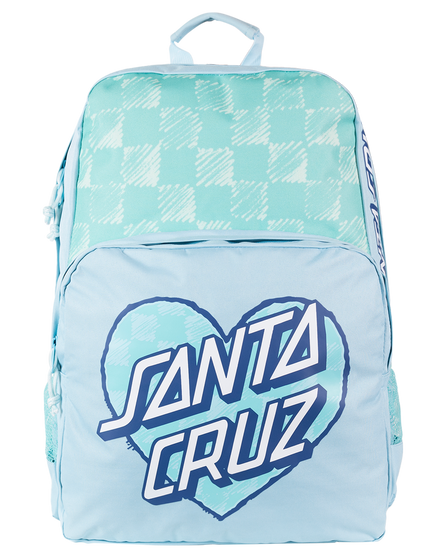 Santa Cruz Checker Heart Dot Backpack Dual Compartment - Aqua Check