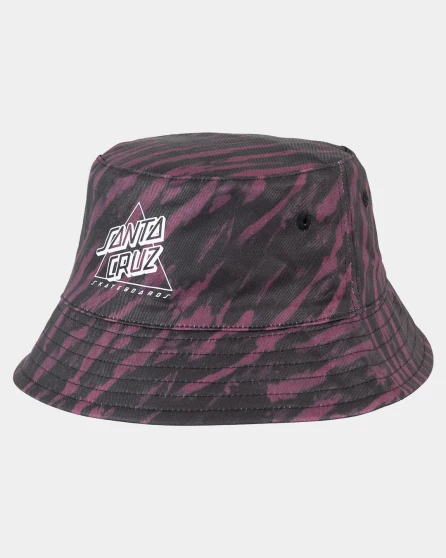Santa Cruz Not A Dot Hollow Reversible Bucket Hat - Maroon Tdye/Black