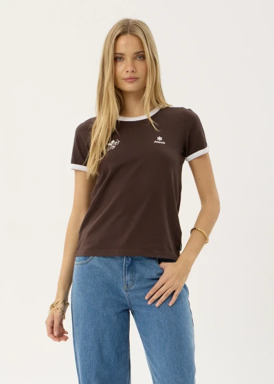 Afends Hellbound Raglan Tee - Coffee