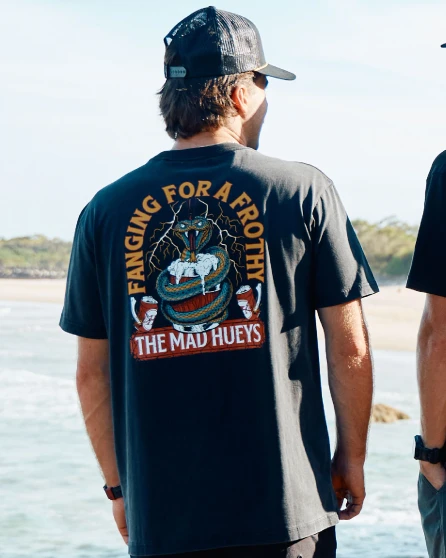 The Mad Hueys Fanging Keg SS Tee - Washed Black