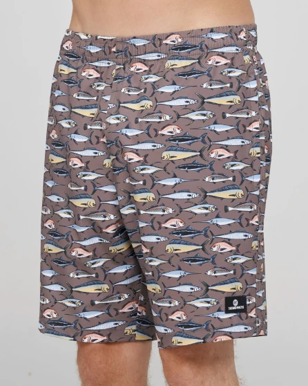The Mad Hueys Pro Hueys 18" Swim Volley Short - Taupe