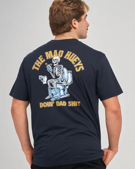 The Mad Hueys Dad SHIT SS Tee - Navy