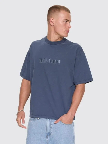 Thrills Primitive Thrills Oversize Box Crop Tee - Heritage Navy