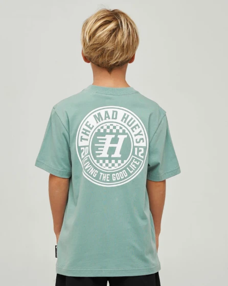The Mad Hueys Checker Hueys Youth SS Tee - Seafoam