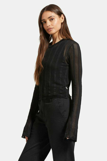 BRIXTON SHEER KNIT TOP LONG SLEEVE