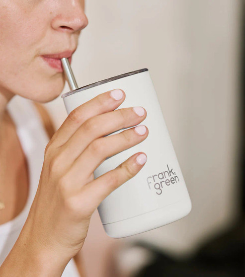 FRANK GREEN ICED COFFEE CUP WITH STRAW CLOUD